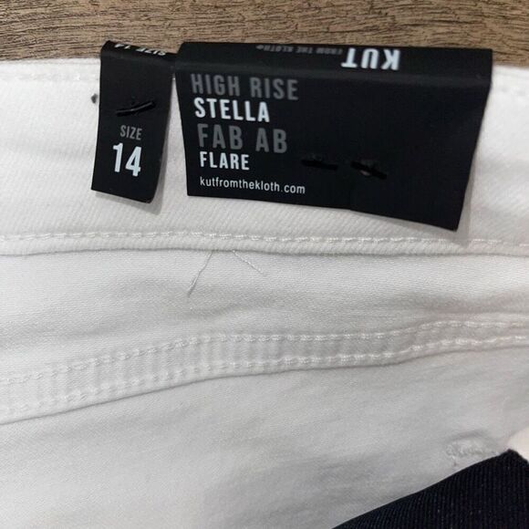 KUT from the Kloth Stella High Rise-Fab AB Flare Size‎ 14 Optic White NWT - Picture 9 of 13